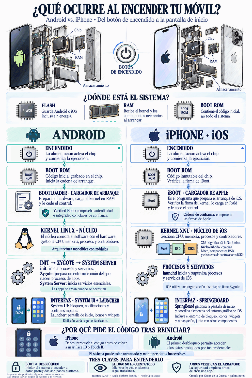 Android vs. iPhone: lo que ocurre antes de que aparezca tu pantalla